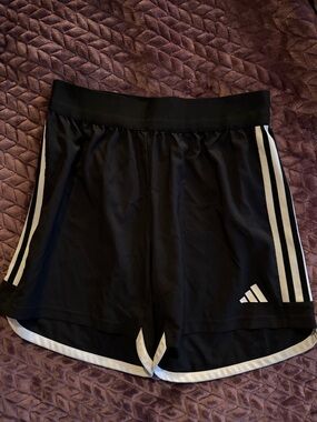 adidas Black Athletic Shorts with White Accents